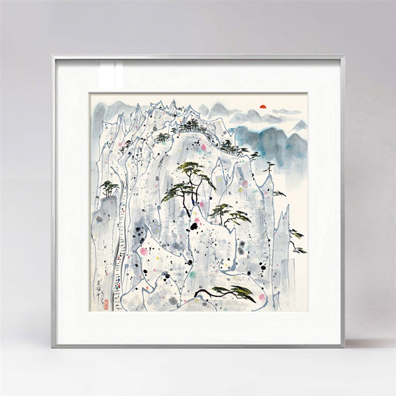 版画吴冠中装饰画 现代象艺术画室国画新中式餐厅挂画