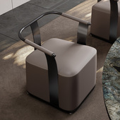 茶椅扶手靠背设计师单椅别墅定皮椅茶桌主客人椅大茶台围椅