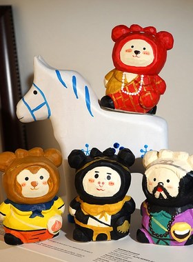 【西游记】手工木雕小唐僧孙悟空四人装饰品小孩玩具