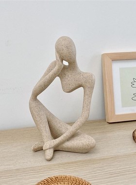 ins风小众抽象人物思考者艺术摆件客厅家居装饰创意现代简约饰品