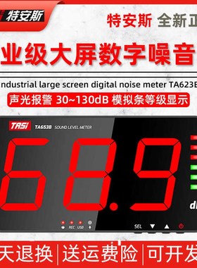 特安斯TA653A/654B大屏噪音计壁挂式分贝测试仪高精度噪声检测仪