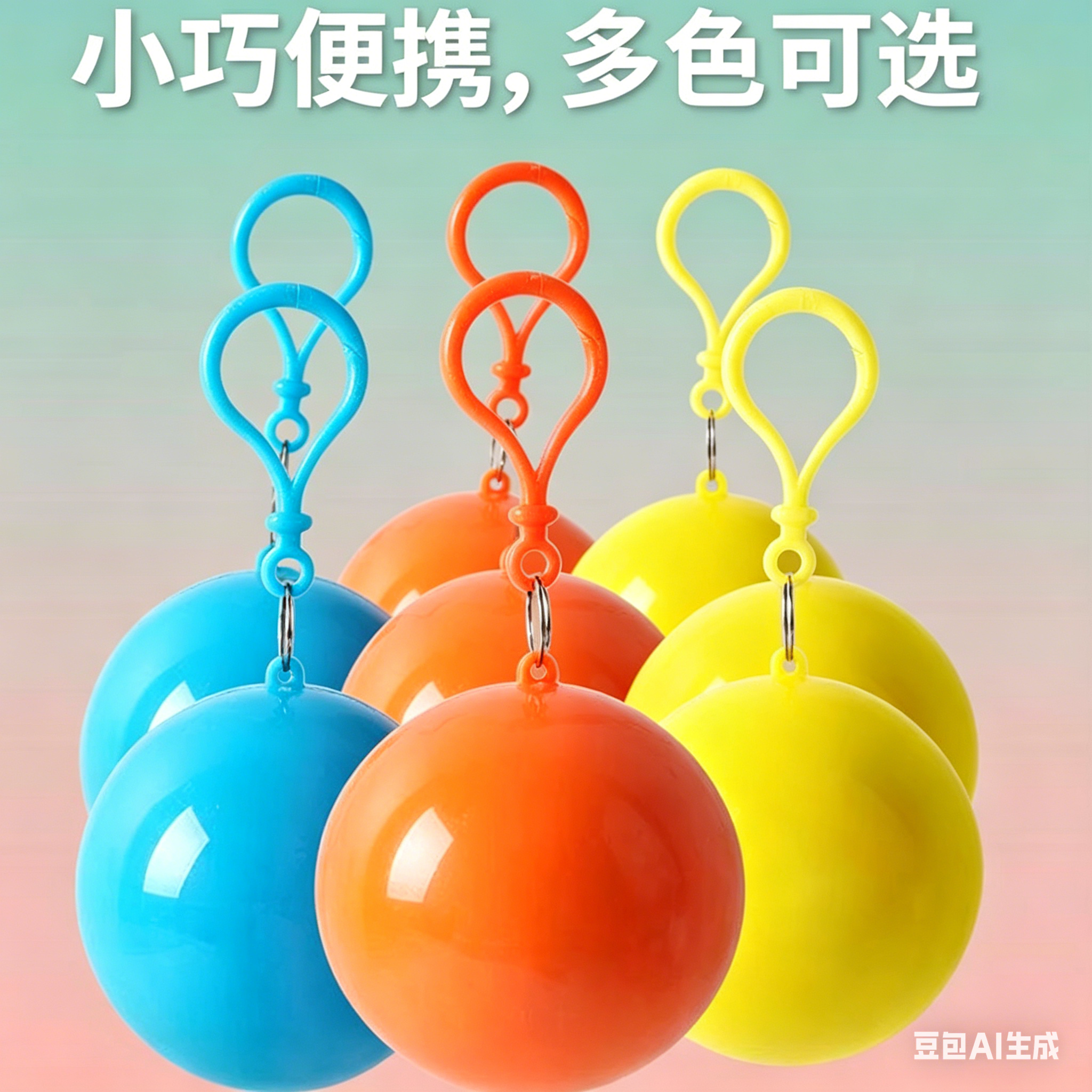 便携一次性压缩球形雨衣成人