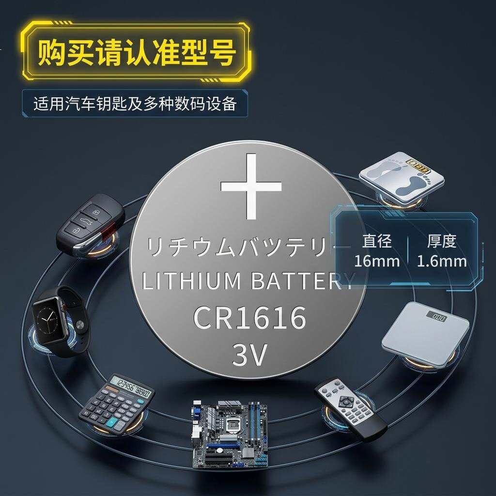 CR1616/3V纽扣电池车钥匙遥控器