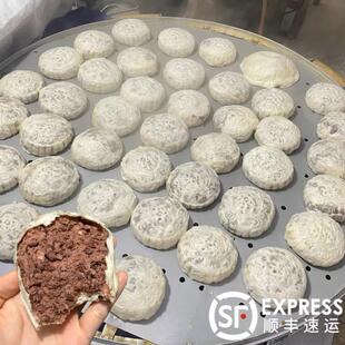 。纸皮豆沙包薄皮红豆包老式豆沙饼红豆馅馒头枣泥包子山东手工糕