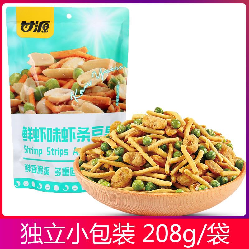 。甘源鲜虾味虾条豆果208g