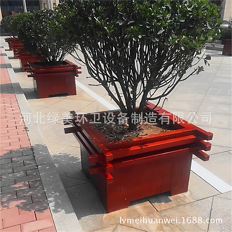 街道花箱组合花箱塑木花箱花盆厂家供应