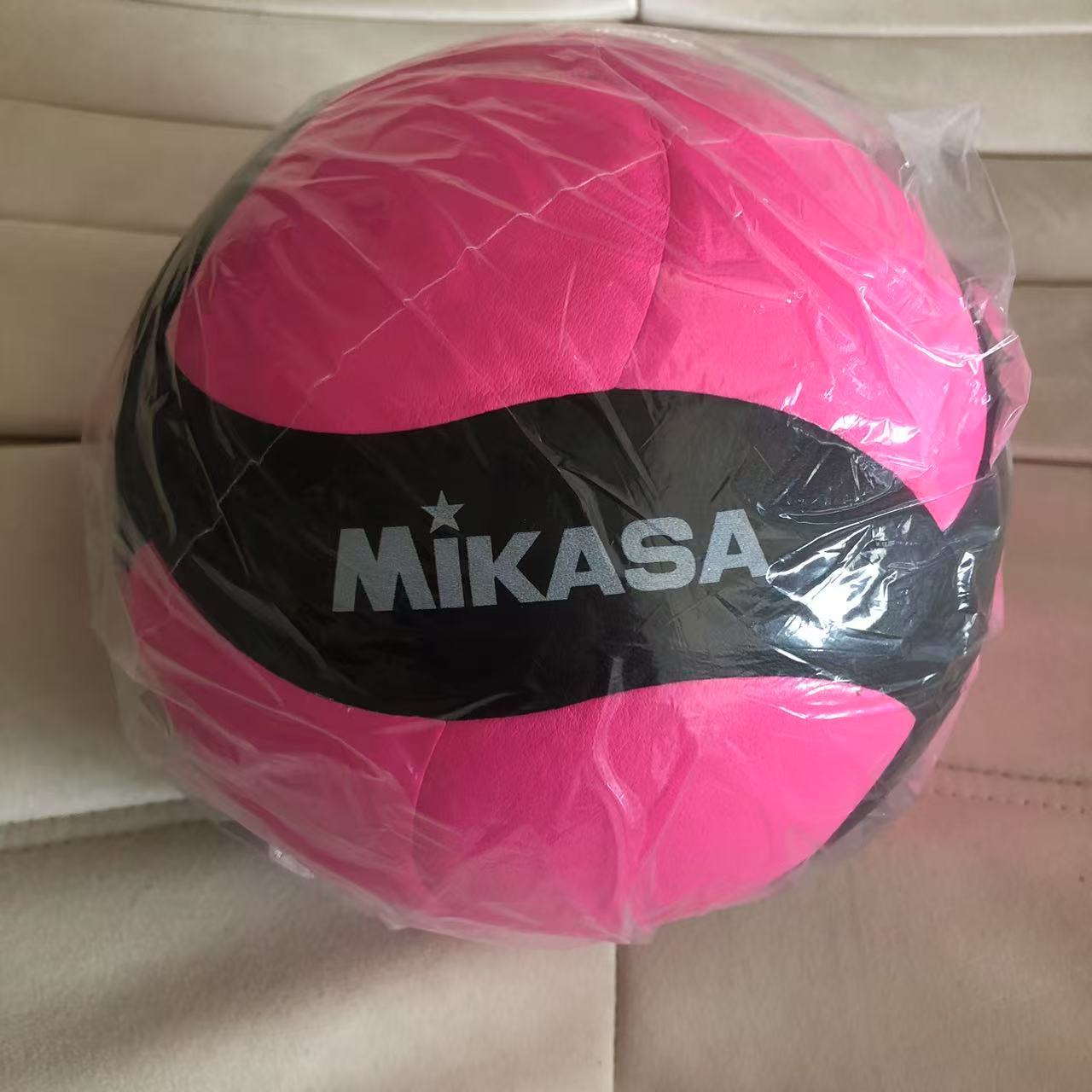 Mikasa米卡萨金标芭比粉软皮排球
