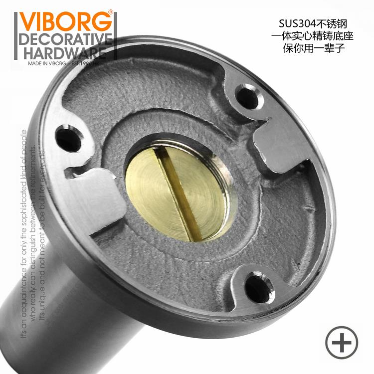 VIBORG 强磁304不锈钢精铸实木门房门碰墙吸地吸门吸 可升降34S