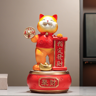 创意招财猫指定发财摆件电视柜店铺收银前台玄关装饰乔迁开业礼物