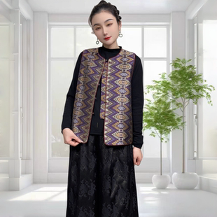 西兰卡普 转运司锦院 带钢印高端马甲 国风100桑蚕丝 沁月新中式