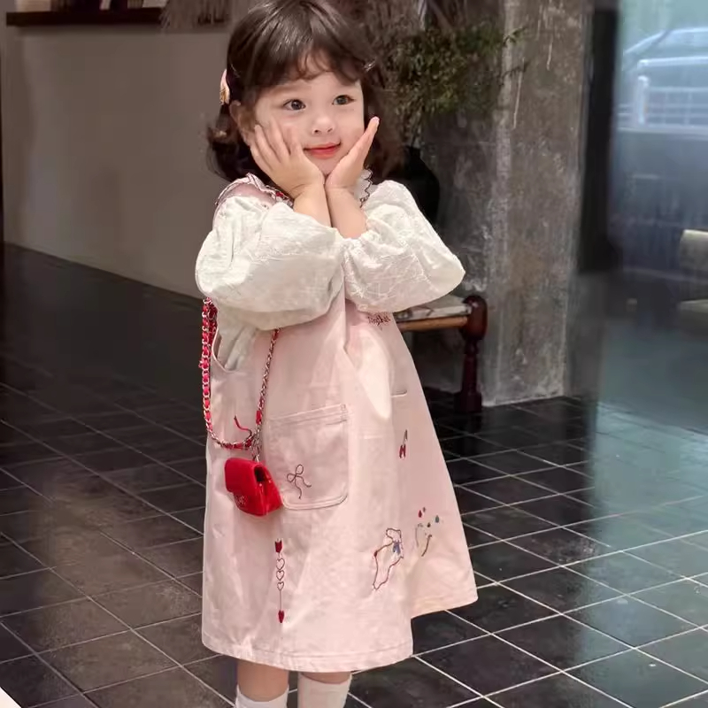 女童春秋季背心连衣裙