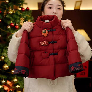 2025年冬季新款儿童男童女童新中式羽绒服加厚盘扣保暖外套拜年服