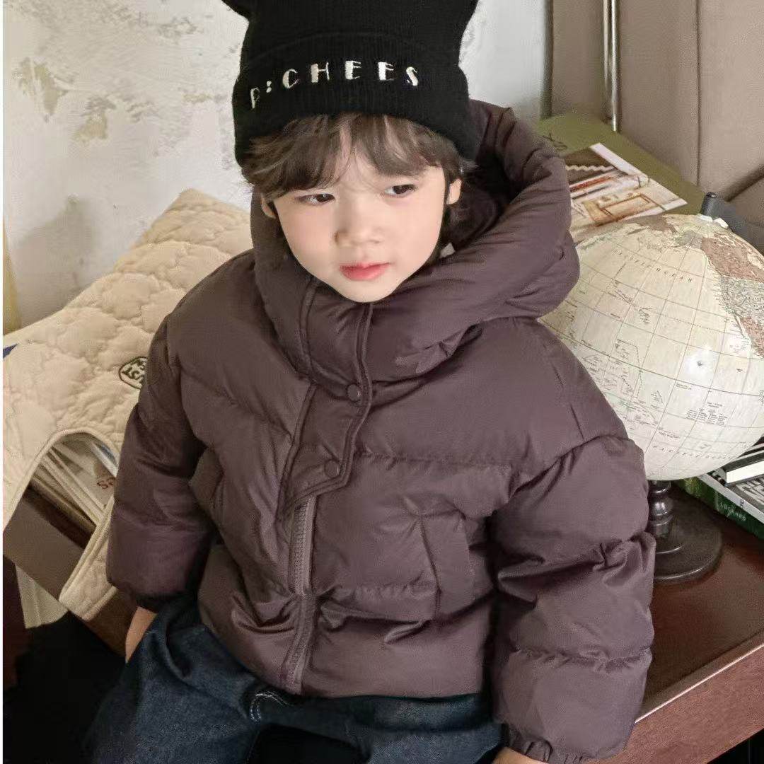 花梦熊儿童短款羽绒服男女童加厚连帽面包服冬季保暖外套