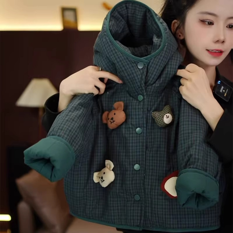 2025秋冬新款儿童男童女童格子连帽加厚上衣休闲潮流羽绒棉服外套,童装/婴儿装/亲子装,棉袄/棉服,淘宝优惠券,粉丝福利购,淘宝优惠卷