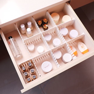 化妆品抽屉收纳分隔板梳妆台隔断分类整理内置加厚分割板分格神器