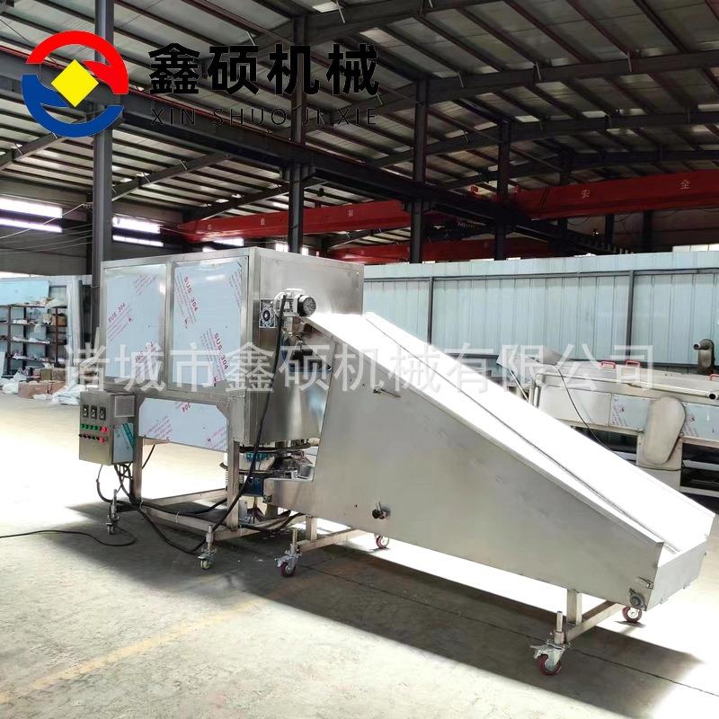 鸡米花鸡肉条自动送料上粉机杏鲍菇鱿鱼爪全自动连续式裹粉机器