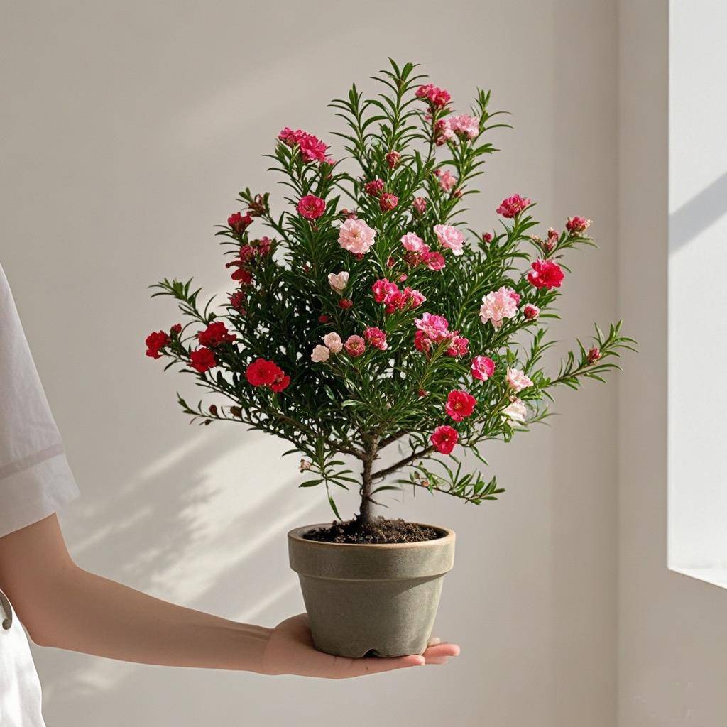 松红梅盆栽带花苞三色梅室内外阳台庭院四季好养浓香型鲜花卉植物