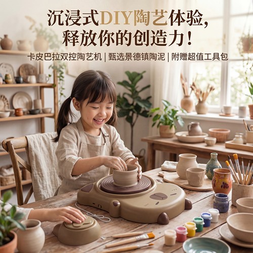 儿童电动陶艺机陶泥女孩diy玩具