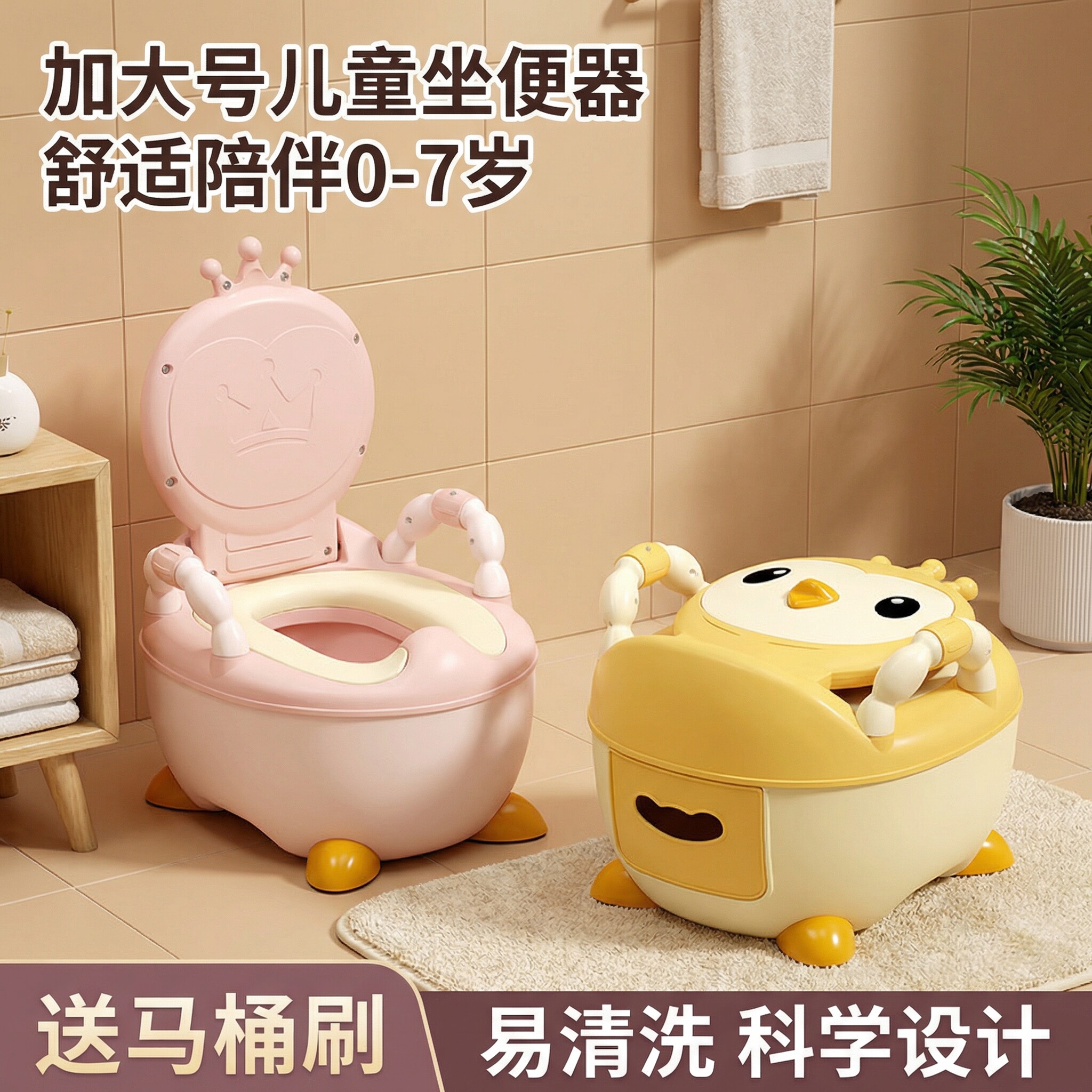 JTSK儿童马桶坐便器男女孩宝宝如厕便盆婴幼儿家用加大号尿桶尿盆