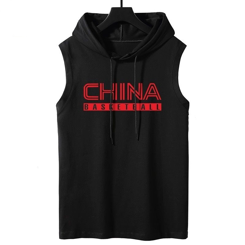 中国男篮国家队篮球训练服背心T恤无袖短袖学生衣服连帽坎肩男女