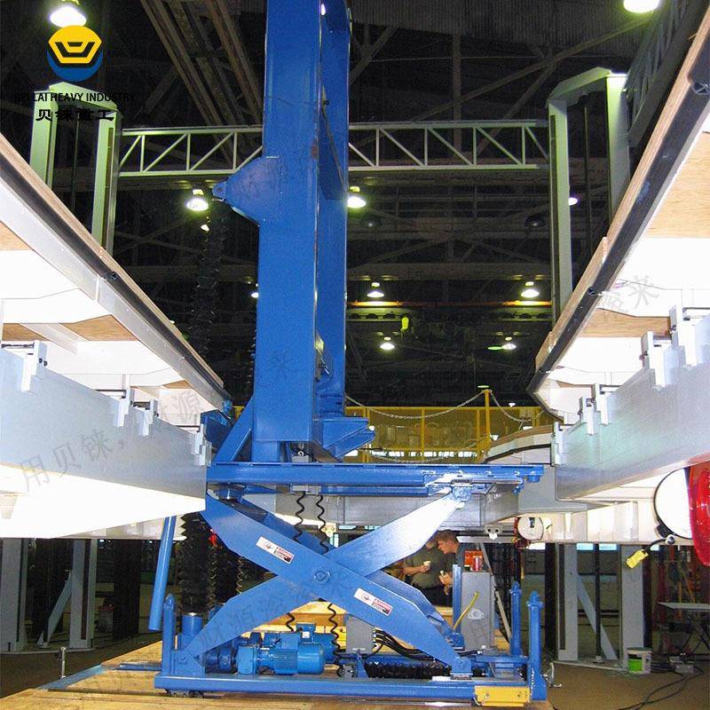 剪刀式升降机带倾斜器用于喷气机翼装配剪叉式升降平台角度翻转机