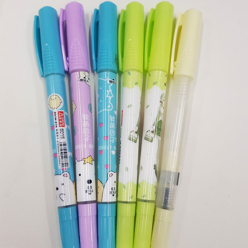 奥德美魔笔替换白色墨囊两头双用可换囊小学生蓝色可擦钢笔消字笔