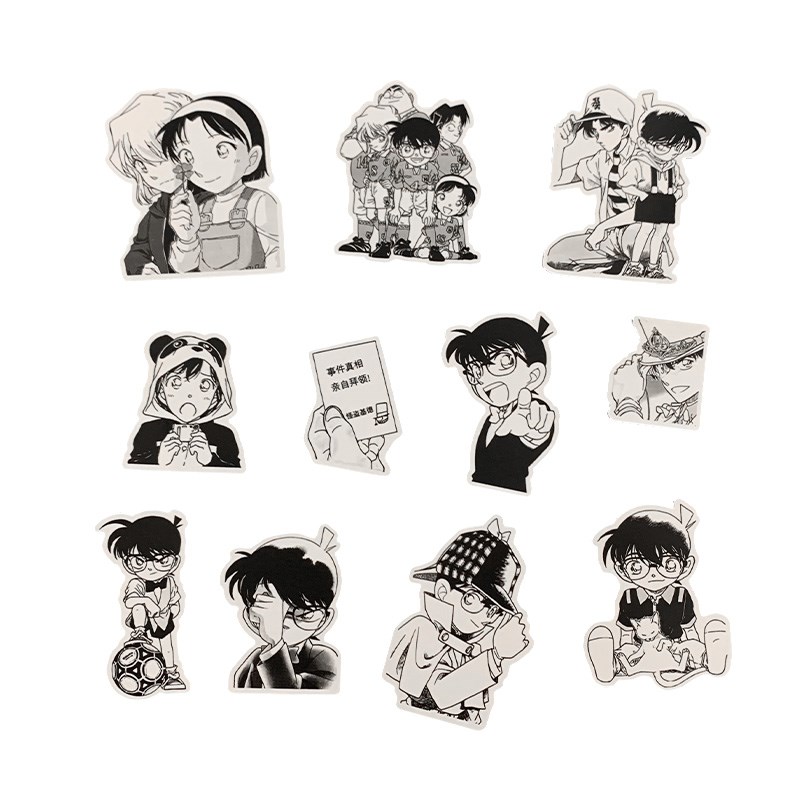 黑白漫画贴纸名侦探柯南贴纸手账笔记本文具盒贴画电脑贴纸防水