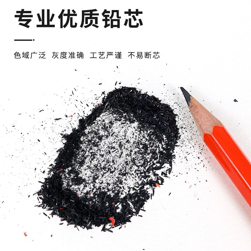 奈特素描铅笔14b炭笔美术生艺考专用绘画铅笔2b4b绘图软中硬碳笔