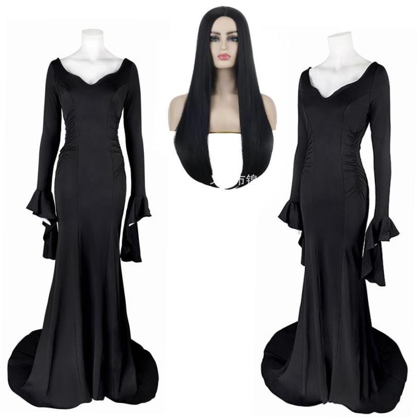 Addams Wednesday Morticia Addams Cosplay Costume Halloween