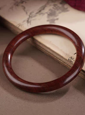 天然檀木手镯小叶紫檀木女款饰品文艺复古民族风简约手环手镯子