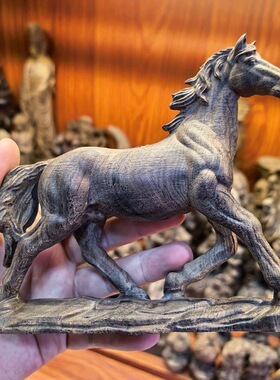 实木马摆件沉香木雕刻一马当先家居客厅玄关办公桌面装饰工艺品