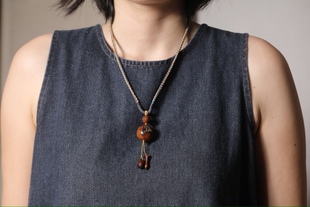 正品天然雷击枣木挂件八卦吊坠珠雷痕项链道家木质饰品脖挂绳车挂