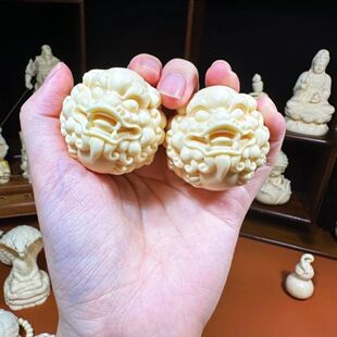 4.0象牙果保健球貔貅手球手部按摩实心高端雕件送长辈手把件送礼