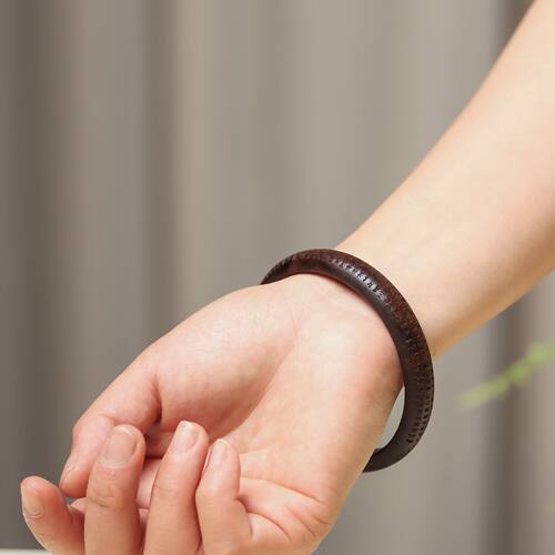 老料沉香木心经手镯佛珠手链男女士把玩手饰收藏品礼品原木原色