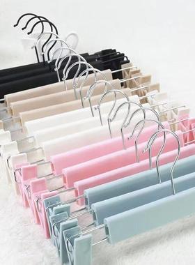 强力伸缩裤架塑料裤夹家用黑色磨砂衣架服装店用
