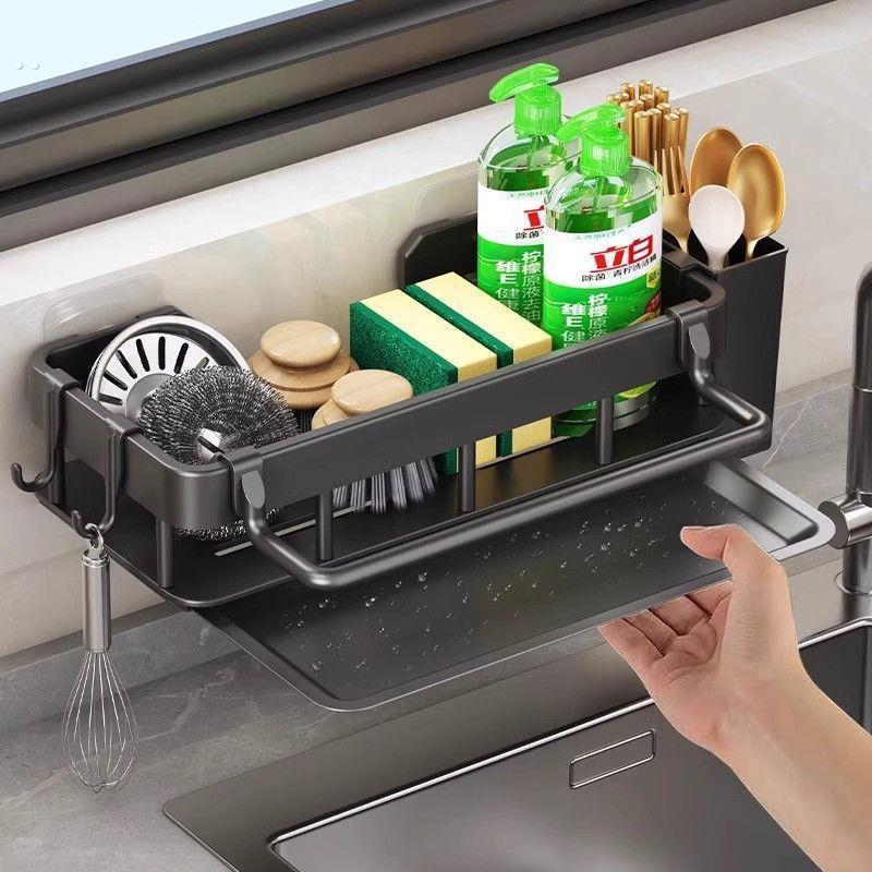 海绵筷子筒沥水盘厨房毛巾挂架厨房置物架碗碟架子水槽挂篮刷碗布