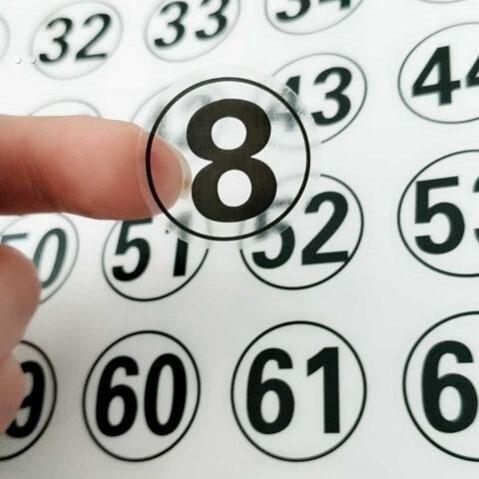 玻璃杯贴纸防拿错防水数字贴纸号码贴圆形透明贴编号贴餐桌贴茶杯