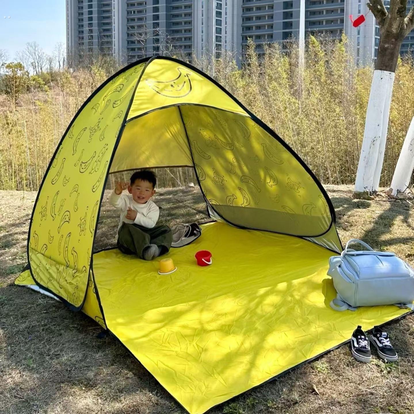 帐篷户外便携式折叠海边沙滩全自动免安装春游懒人露营遮阳神器