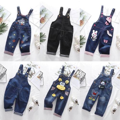 2023新款单裤男女宝宝牛仔灯芯绒春秋款背带裤可开裆