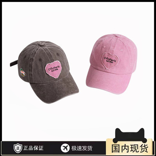 HUMAN WEEH防紫外线棒球帽显脸小鸭舌帽女生甜酷辣妹爱心复古软顶