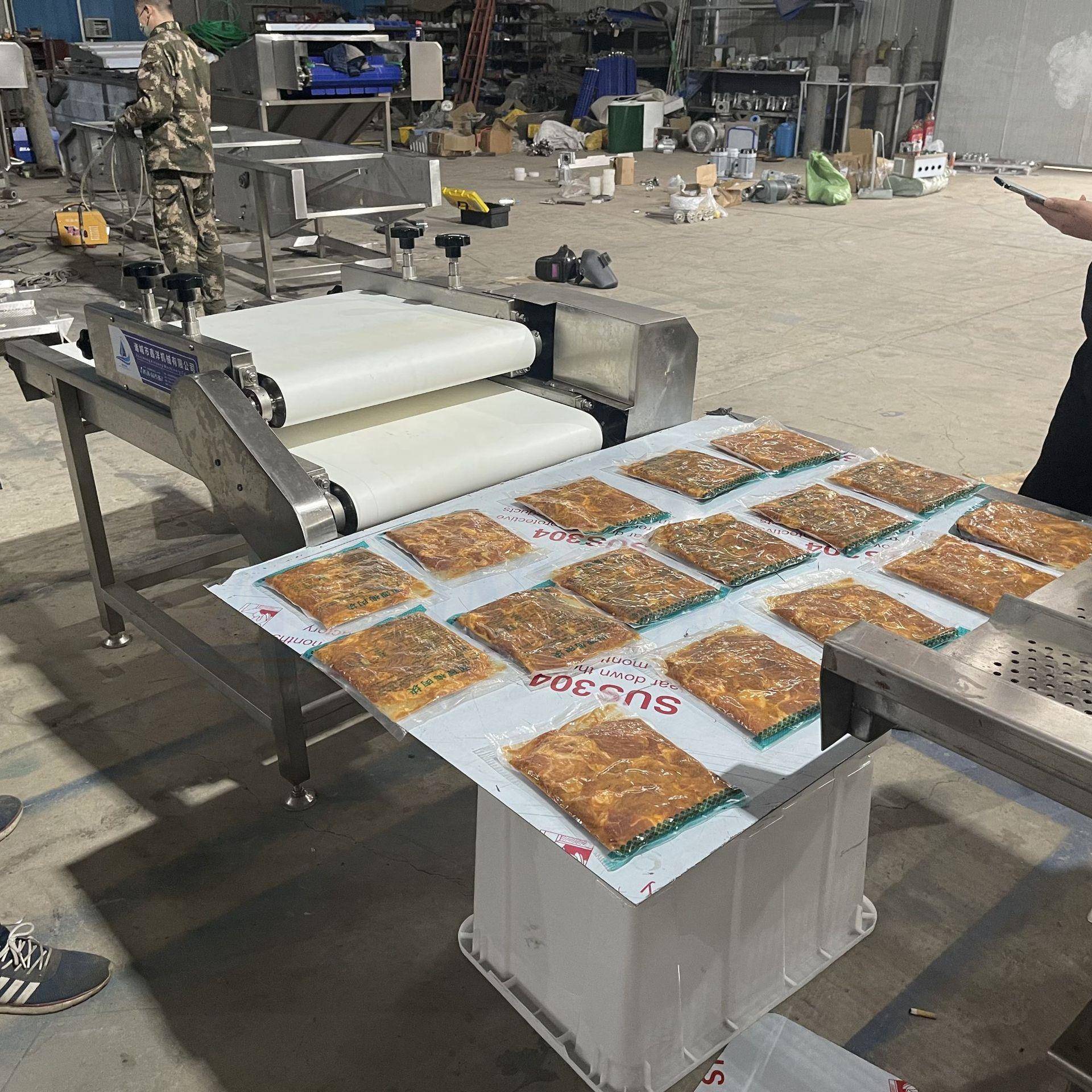 榨菜梅菜肉包装袋整平机食品整形机全自动小食品压袋设备