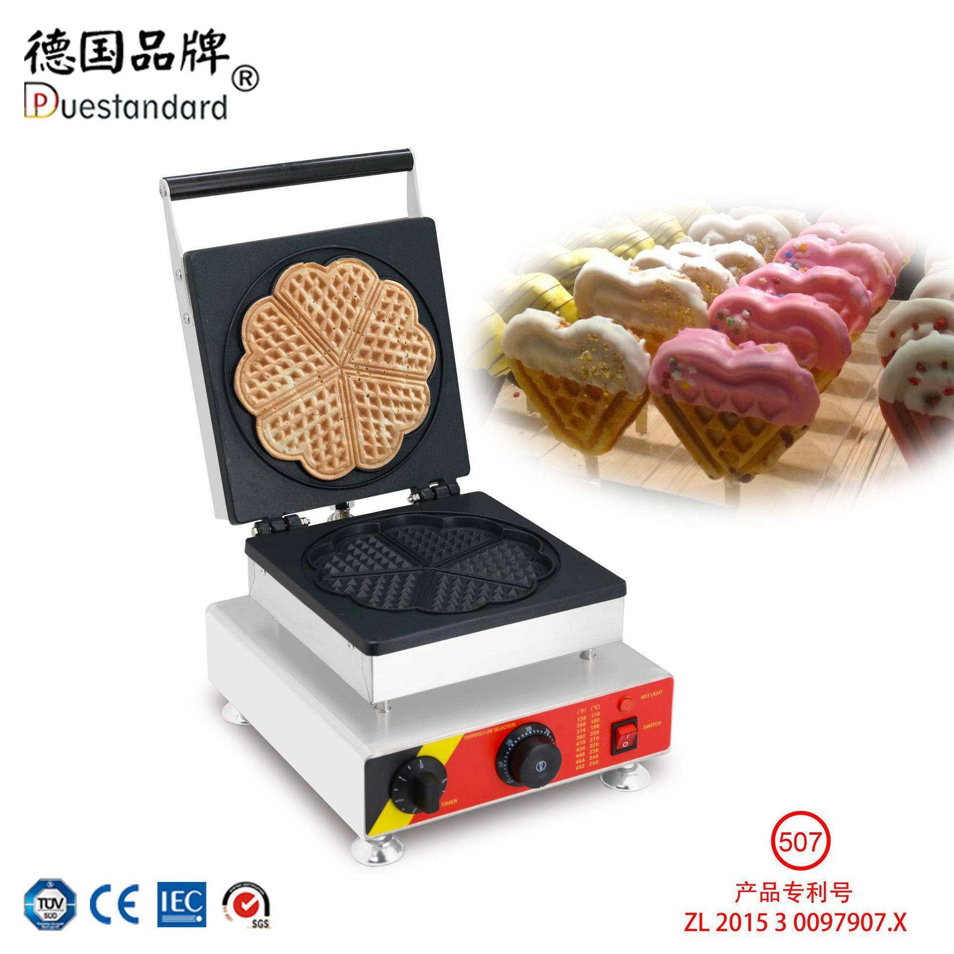 商用华夫饼机台式电饼铛心形华夫饼设备电热五个心心松饼机器