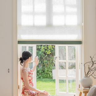 日夜蜂巢帘电动全遮光透景纱帘卧室客厅书房阳台隔热降噪蜂窝窗帘