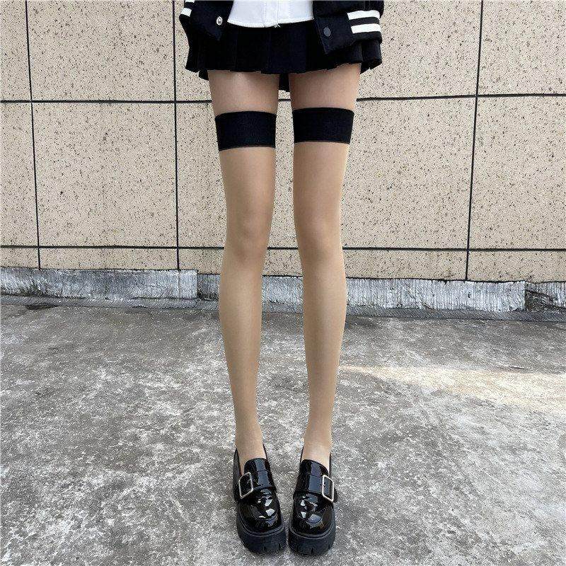 红边过膝丝袜红色拼接长筒袜子大腿袜超薄款筒性感黑丝Sy,女士内衣/男士内衣/家居服,连裤袜/打底袜,淘宝优惠券,粉丝福利购,淘宝优惠卷