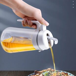 美特家厨房玻璃油壶防漏玻璃油瓶家用大容量倒油油罐不挂油油瓶