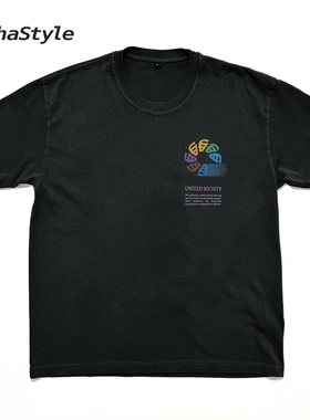 APSL ALPHASTYLE新品时尚潮牌夏季美式街头纯棉印花短袖T恤男女