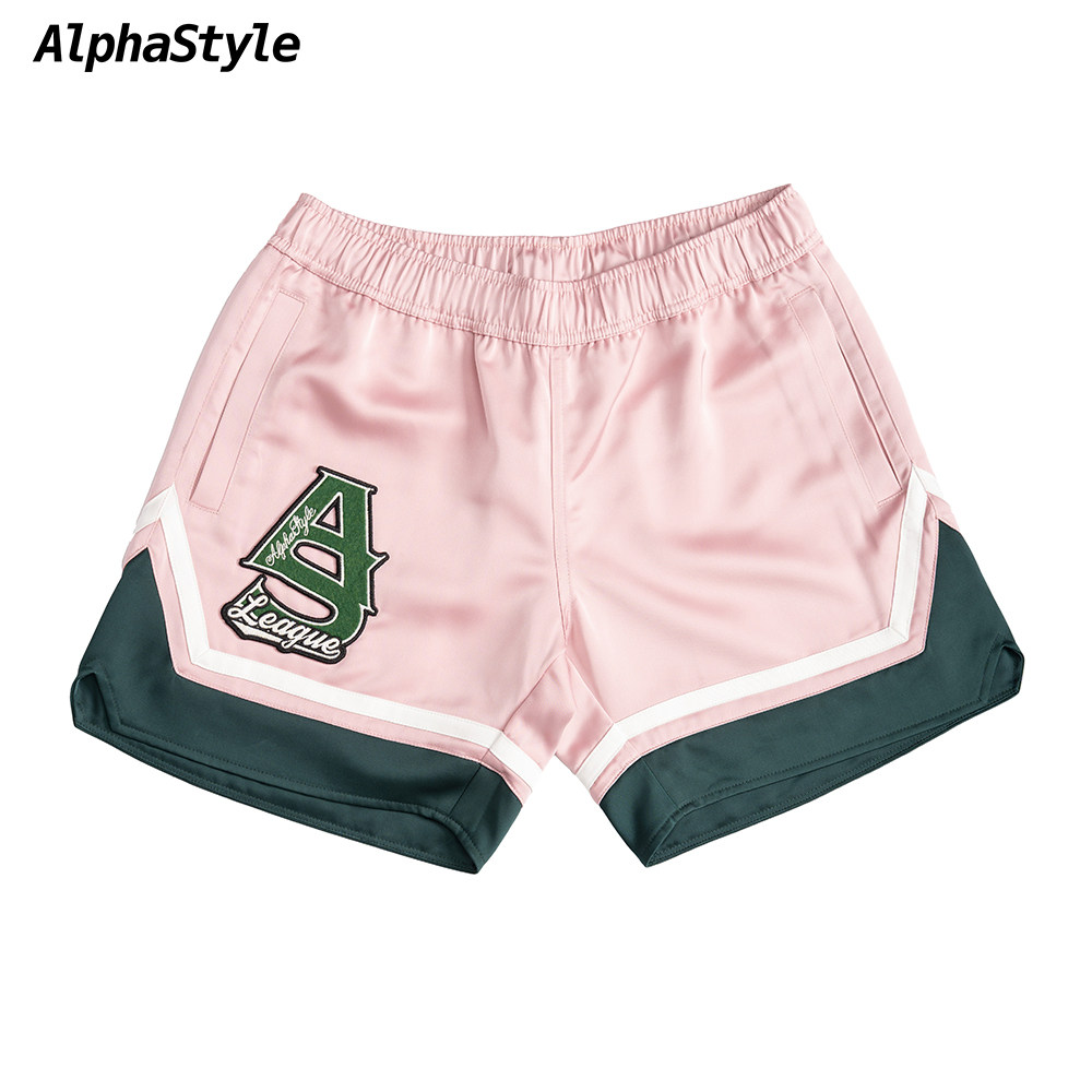 夏季拼接撞色运动休闲透气短裤