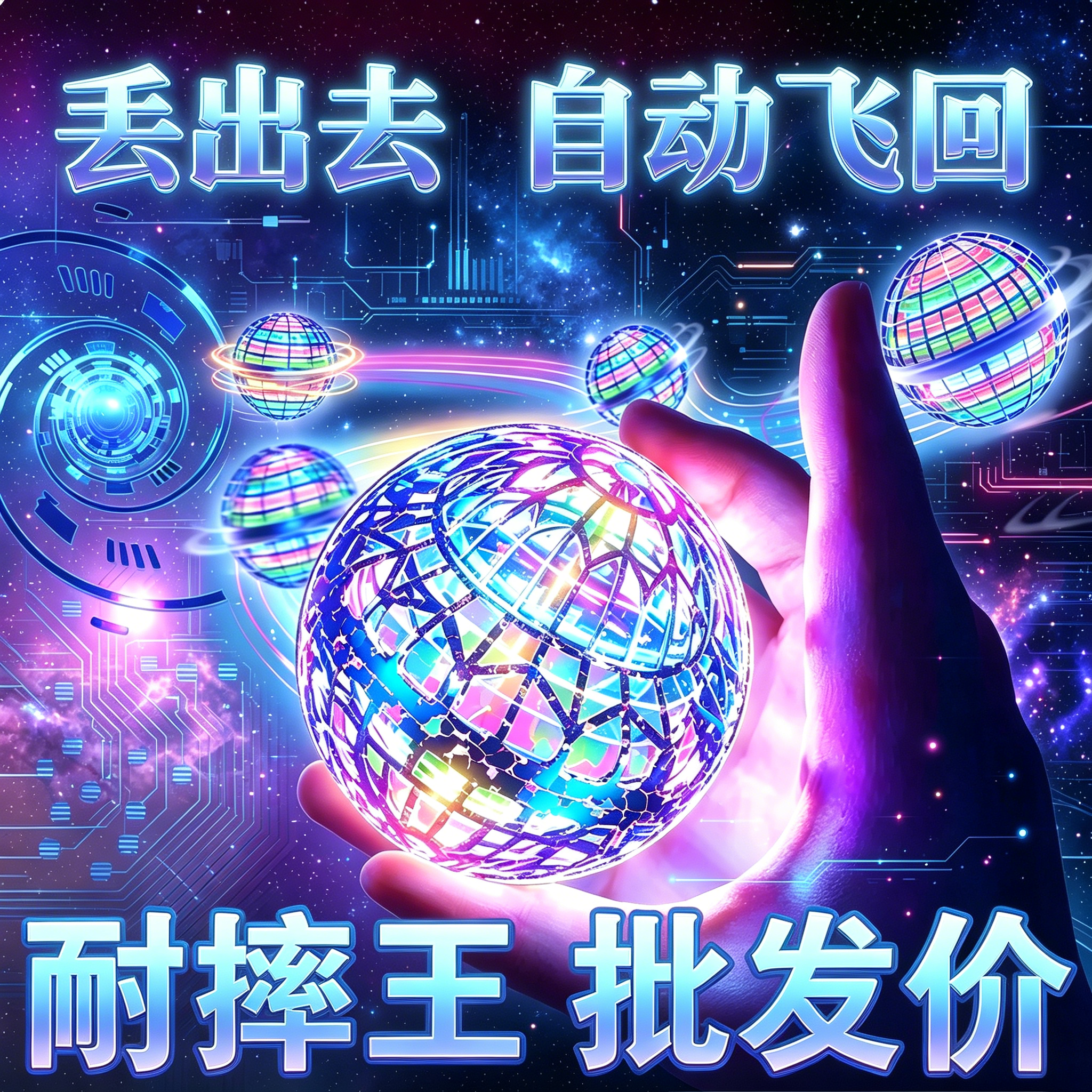 智能感应飞行球回旋飞球悬浮魔术ufo飞碟黑科技6男女孩儿童玩具