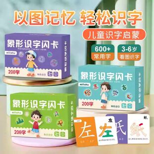 幼儿园识字卡片儿童基础认字宝宝启蒙书看图识字早教神器象形闪卡