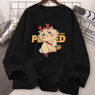 内搭套头打底休闲宽松男女同款 t恤上衣春秋薄款 长袖 2025年新款